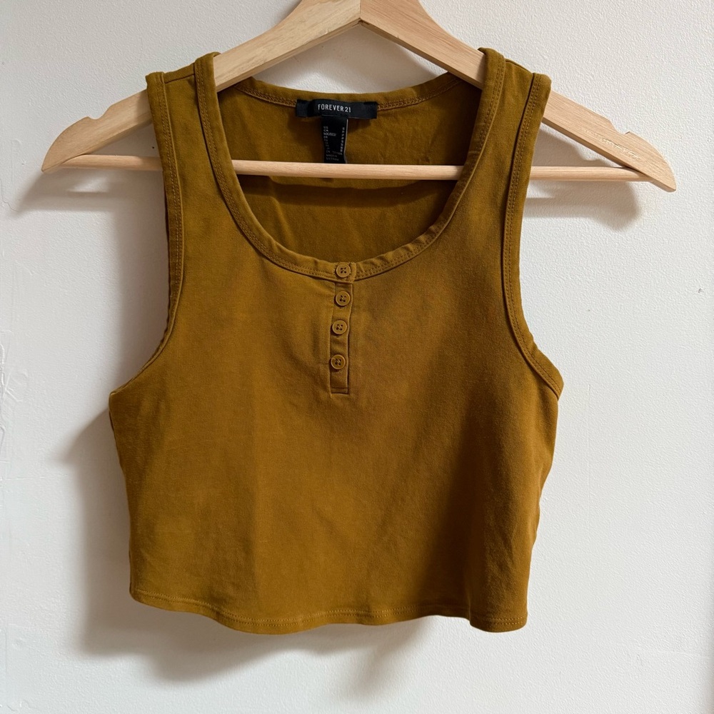 Cropped Henley Tank Top